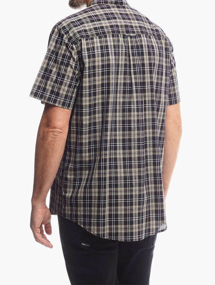 Jeep Mens Yarndye Check Shirt In Multi Black