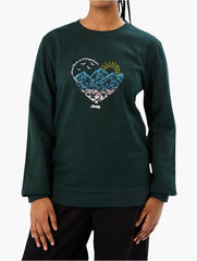 Jeep Ladies Crewneck Fleece Sweatshirt In Green