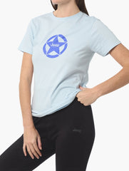 Jeep Womens L-Iconic Fashion Star Logo T-Shirt Blue