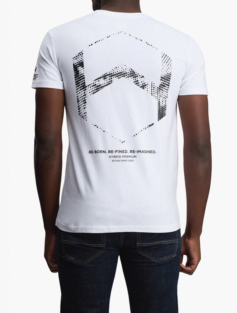 Hybrid Mens Premium Quote T-Shirt In White