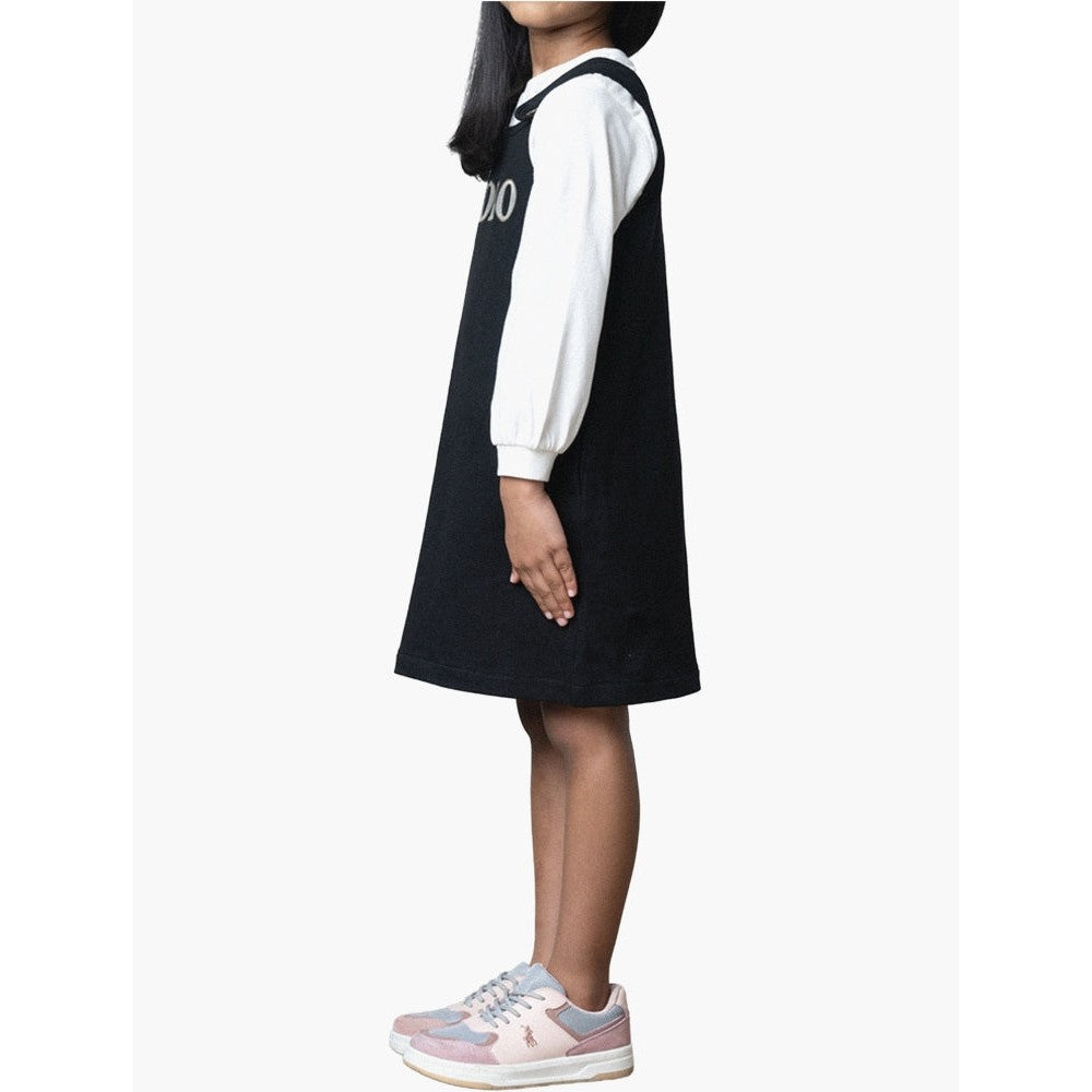 Polo Girls Terri Sleeveless Pinafore In Black