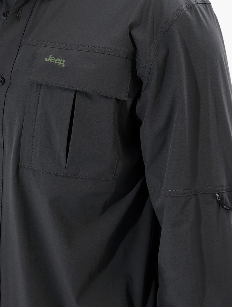 Jeep Mens Tech Utility Shirt In Charcoal