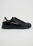 Sissy boy Ladies Basic Patent Sneakers In Black & Gold