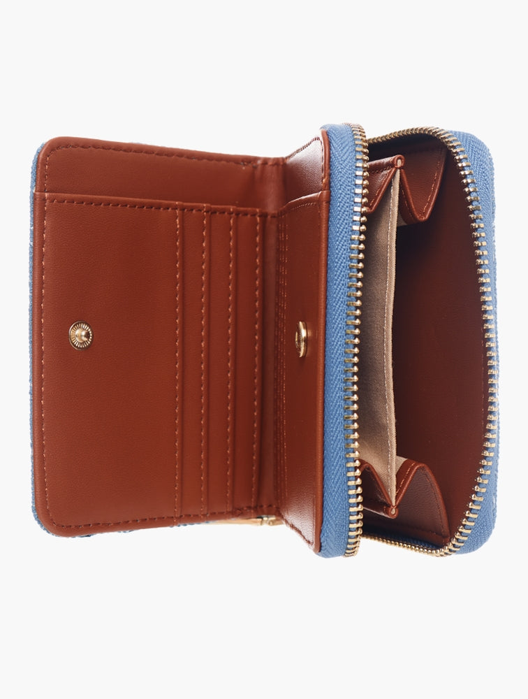 Pierre Cardin Agnes Small Zip Around Purse In Denim