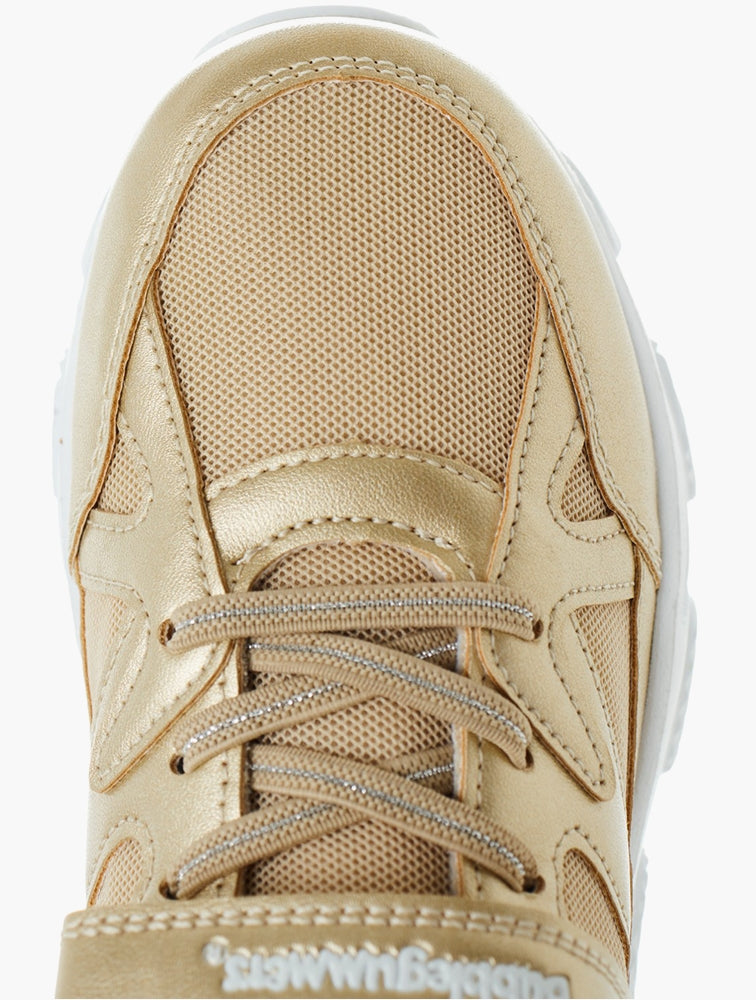 Bubblegummers Girls Dash Sneakers In Gold/Beige