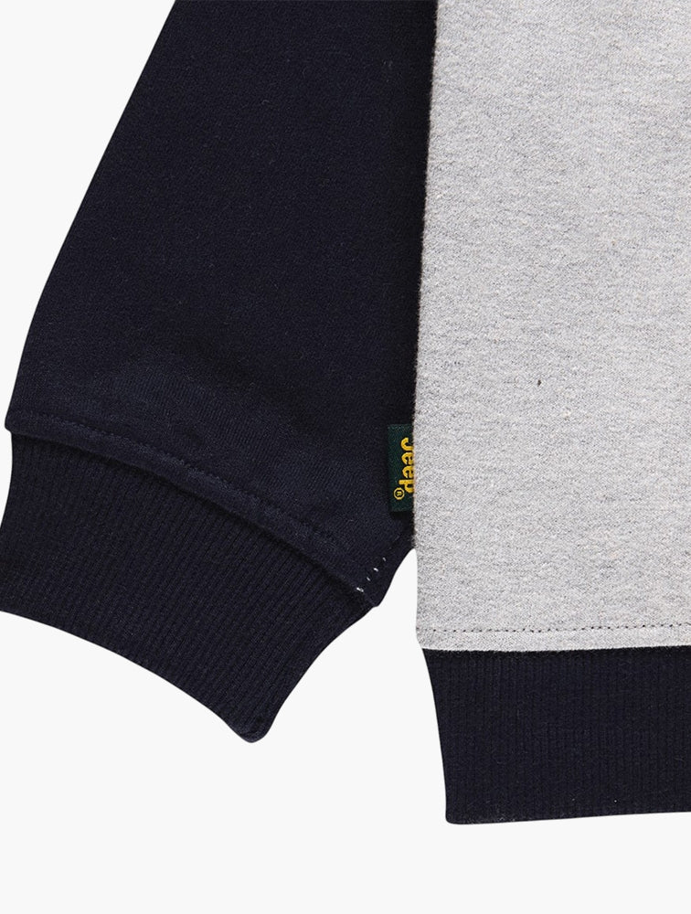 Jeep Boys Raglan Crew Sweater In Grey & Blue