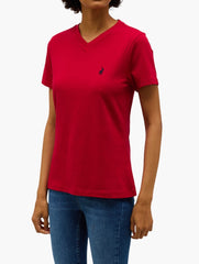 Polo Womens Red Essential V Neck T-Shirt