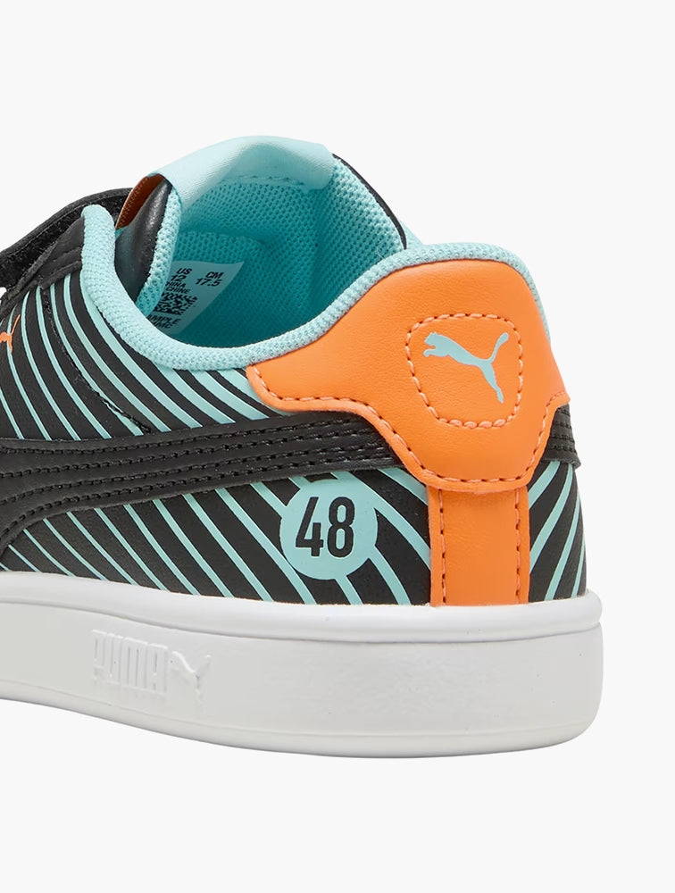Puma Boys Smash 3.0 Poised 2 Race V Shoes In Black Multi