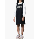 Polo Girls Terri Sleeveless Pinafore In Black