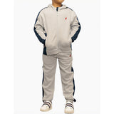 Polo Griffin Colour Blocked Zip Thru Hoody In Grey