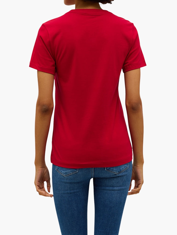 Polo Womens Red Essential V Neck T-Shirt