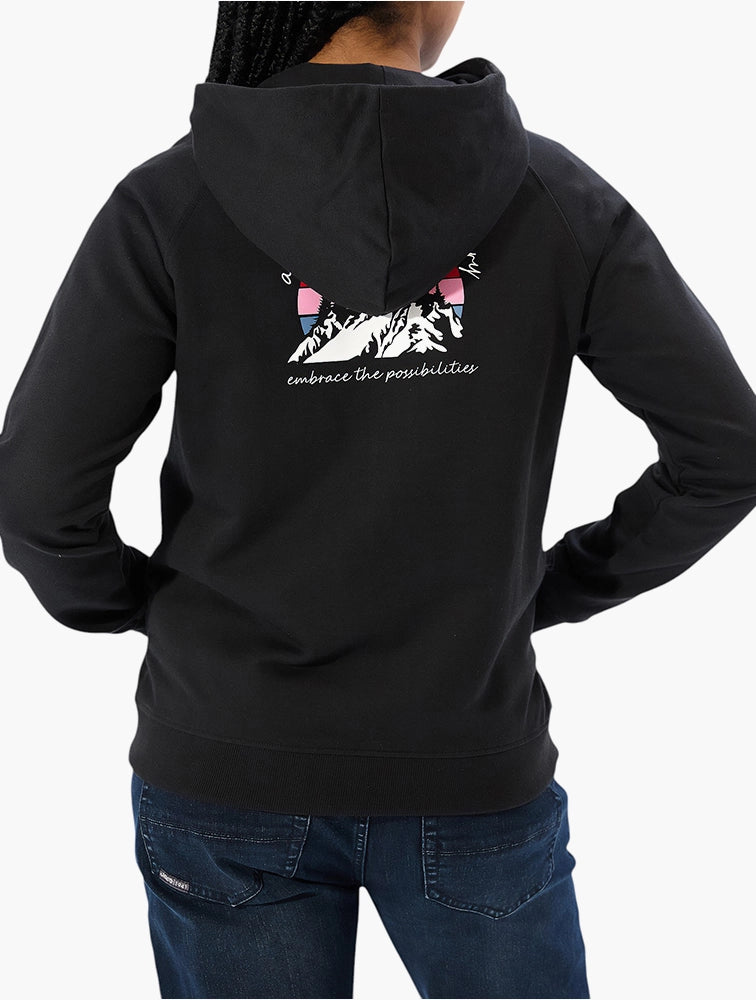 Jeep Womens Zip Through Hoodie In Black