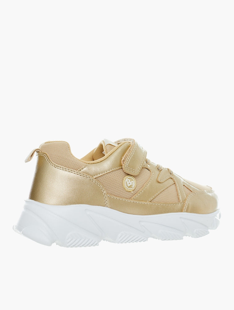 Bubblegummers Girls Dash Sneakers In Gold/Beige