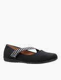 Hush Puppies Ladies Soft Dominga Slid On Flat Shoes In Black