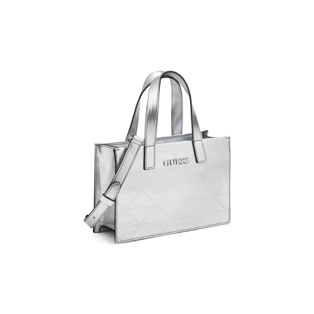Guess Womens Finneas Mini Tote In Silver
