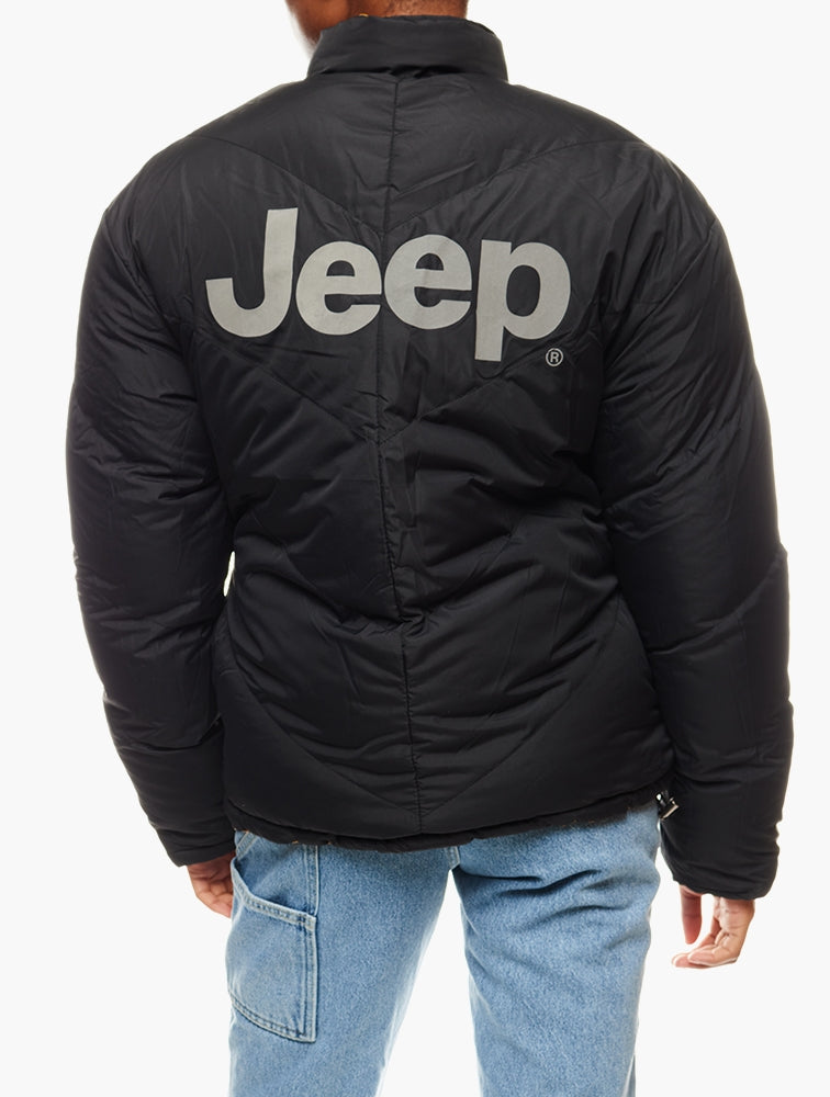 Jeep Womens Reversible Puffer Jacket In Yellow