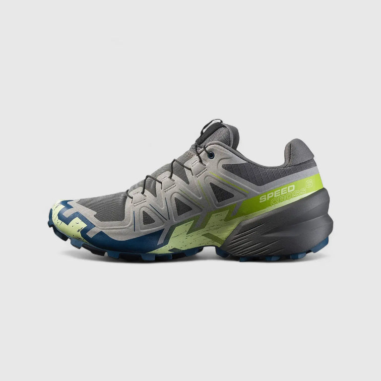 Salomon Mens Speedcross 6 Shoes In Castlerock/Lime Cream/Poseidon