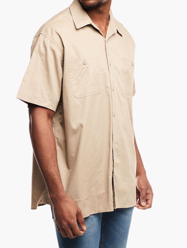 Jeep Mens Workshirt In Khaki