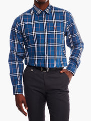 Polo Mens Large Check Shirt In Navy