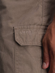 Jeep Fixed Waistband Moutain Shorts in Bark