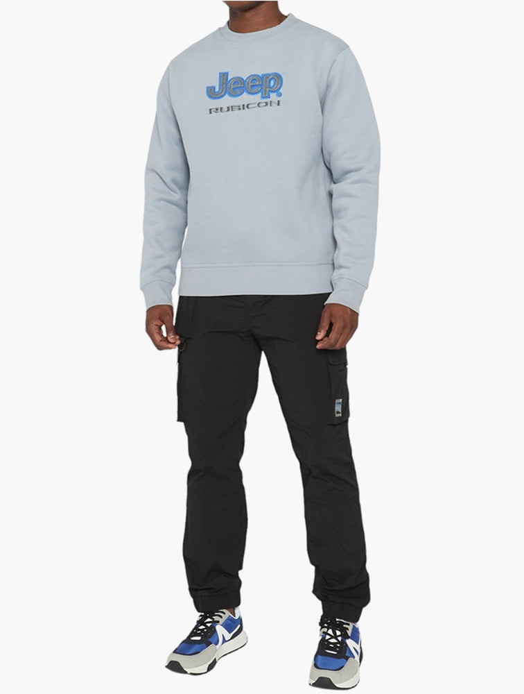 Jeep Logo Applique Crew Neck Sweatshirt In Grey