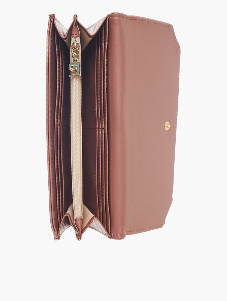 Pierre Cardin Skylar Bifold Purse In Rose Gold