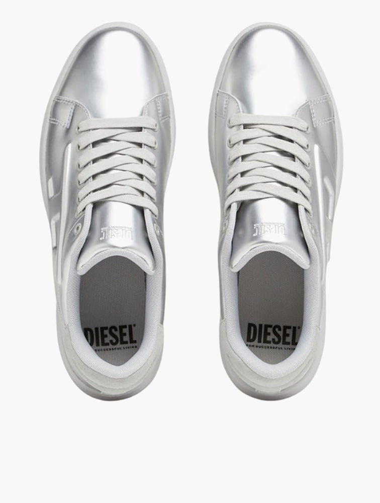 Diesel Mens S-Athene Low Sneakers In Silver
