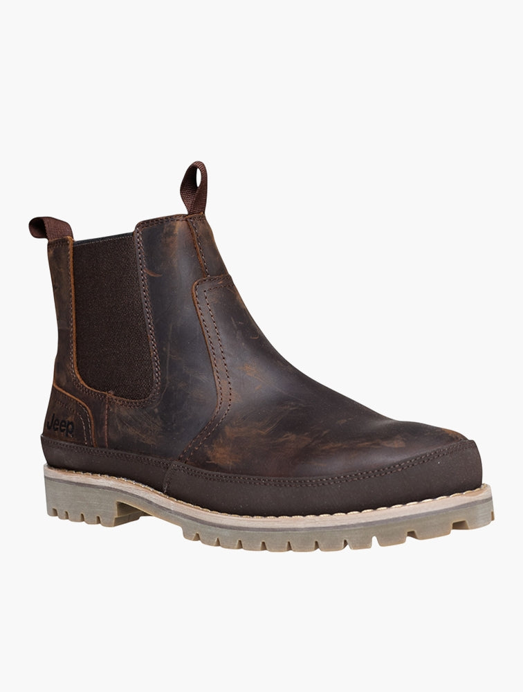 Jeep Tab Chelsea Boots In Chocolate