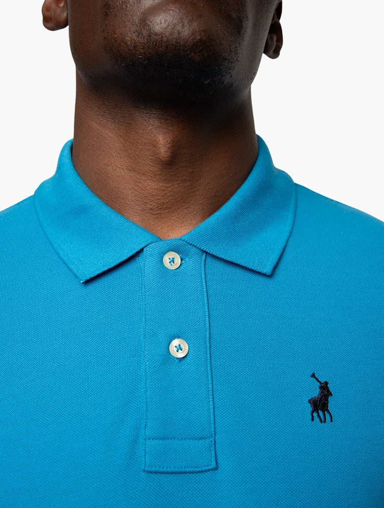 Polo Mens Essential Pique Golfer In Blue