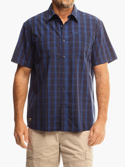 Jeep Mens Yarndye Check Shirt In Navy Multi