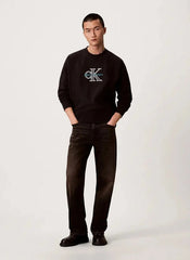 Calvin Klein Mens Premium T-Color Monologo Sweatshirt In Black