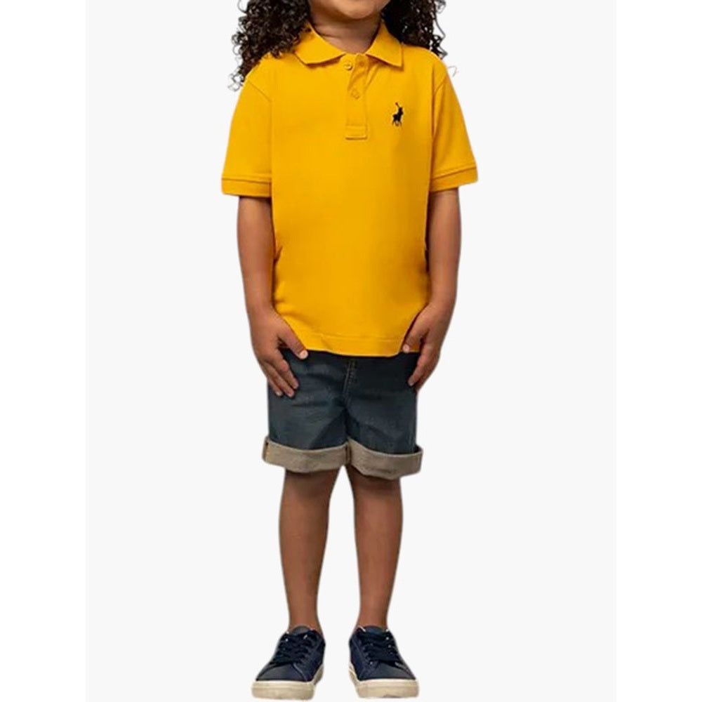Polo Boys Austin Short Seeves Golfer In Saffron Yellow