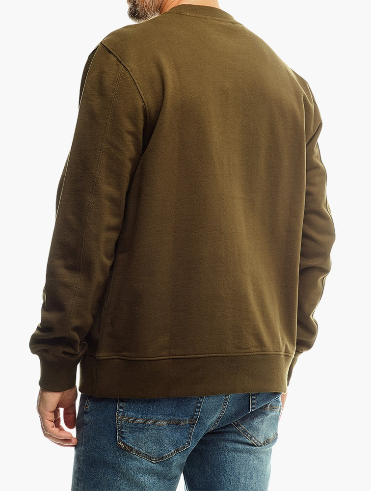 Jeep Mens Core Applique Fleece Sweatshirt In Olive