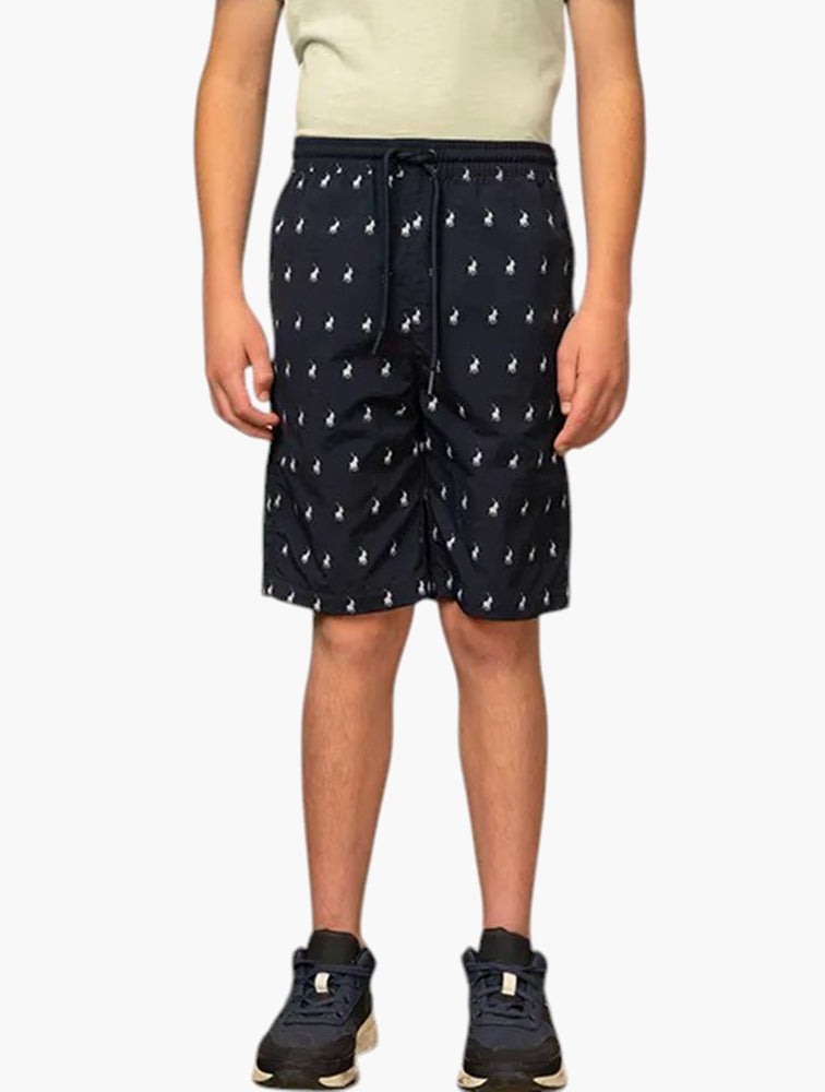 Polo Boys Bradley Monogram Beach Shorts In Navy