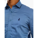 Polo Mens Essential Sateen Shirt In Denim Blue