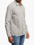 Jeep Mens Long Sleeved Yarn Dye Flannel Shirt In Green & White