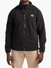 Jeep Mens Black Polar Fleece Funnel Neck Jacket