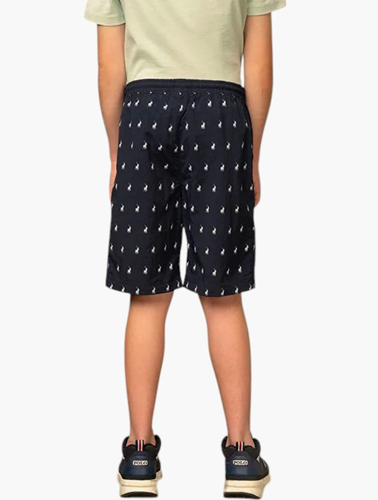Polo Boys Bradley Monogram Beach Shorts In Navy