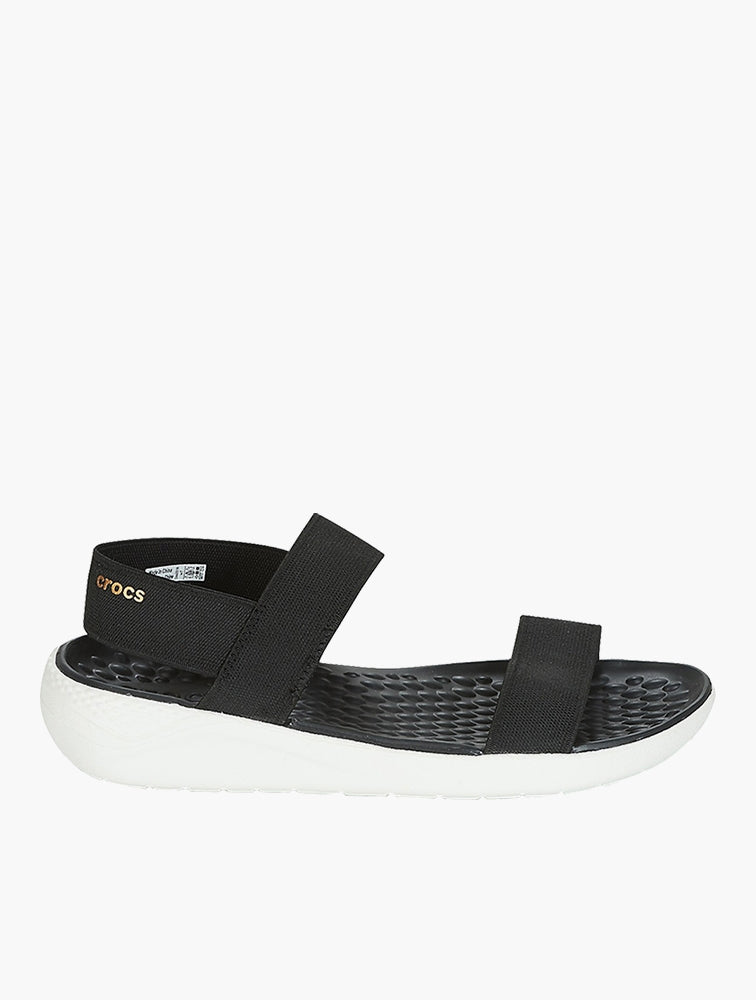 Crocs Womens Literide Stretch Sandals In Black & White