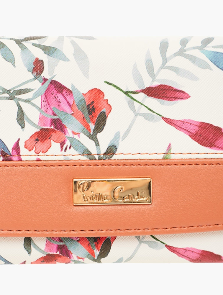 Pierre Cardin Aasha Floral Bifold Purse In Orange