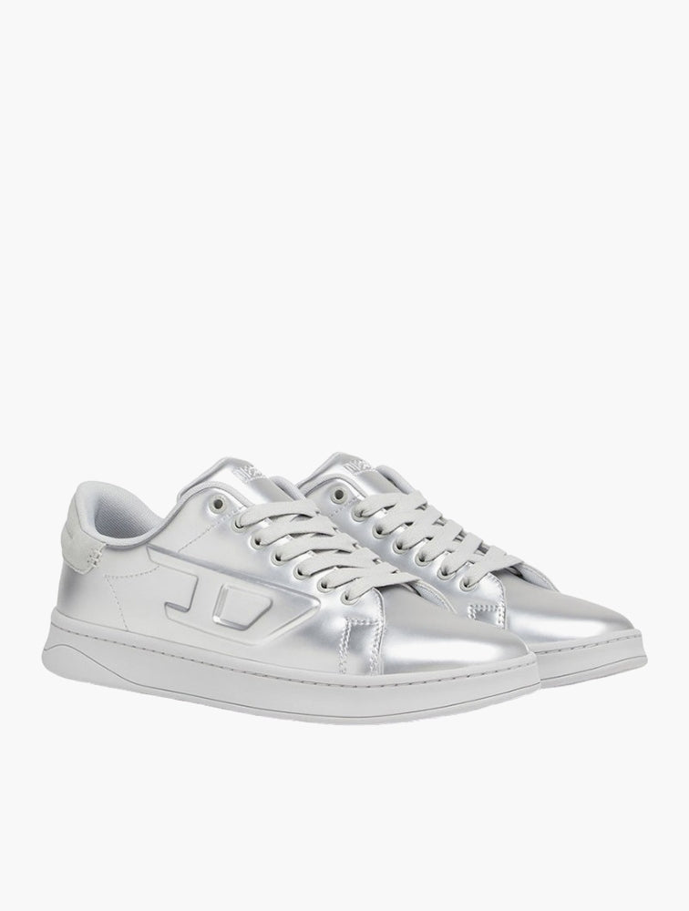 Diesel Mens S-Athene Low Sneakers In Silver