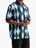 Polo Mens Tonal Argyle Printed Golfer In Petrol