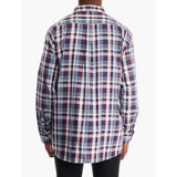 Polo Mens Long Sleeve Check Weekend Shirt In Navy & Red