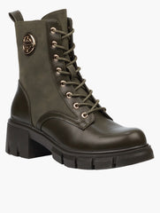 Miss Black Ladies Odyssey 3 Boots In Olive