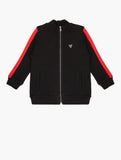 Guess kids Long Sleeve Side Stripe Zip Through Top Black
