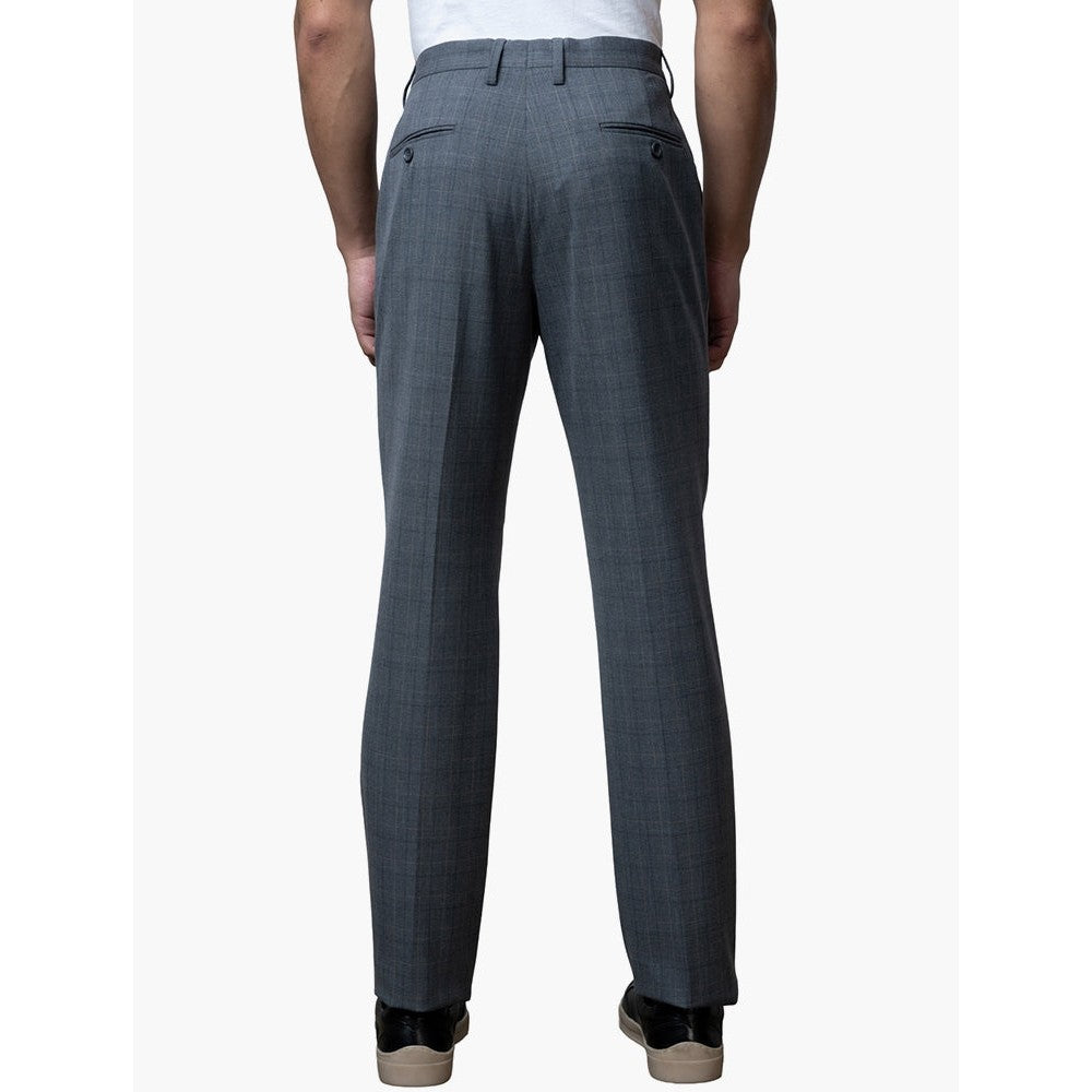Polo Mens Custom Fit Check Trousers In Grey