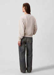 Calvin Klein Womens Monologo Frech Terry Sweartshirt In Beige