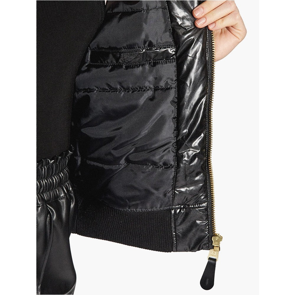 Alpha Industries Womens Puffer Jacket In Metallic Black
