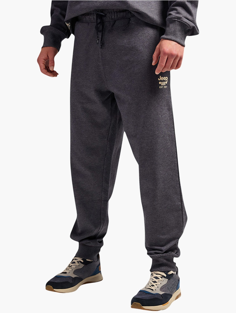 Jeep Mens Fleece Jogger Pants In Navy Melange