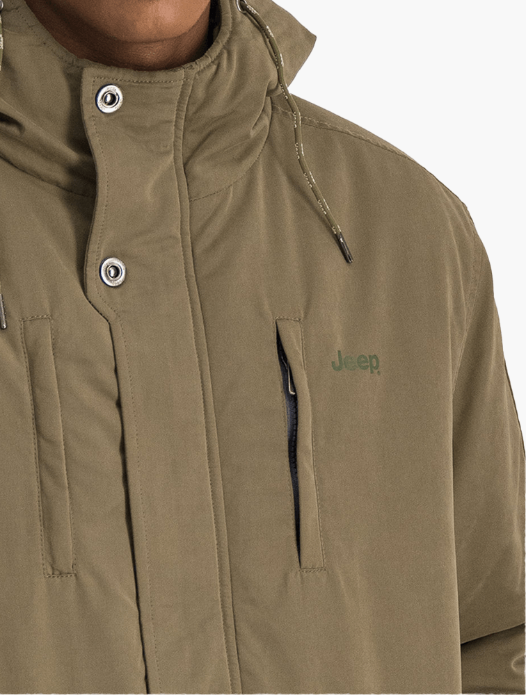 Jeep Mens Travel Jacket In Olive